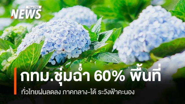 สภาพอากาศวันนี้ ทั่วไทยฝนลดลง ภาคกลาง-ใต้ ระวังฟ้าคะนอง