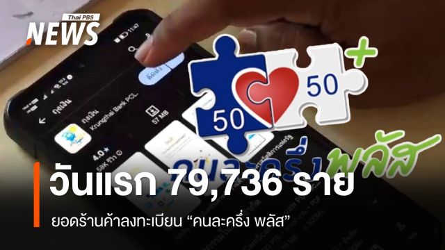 ยอดร้านค้าลงทะเบียน "คนละครึ่งพลัส" วันแรก 79,736 ราย