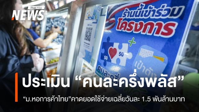 "ม.หอการค้าไทย" คาด "คนละครึ่งพลัส" ยอดใช้จ่ายเฉลี่ยวันละ 1.5 พันล้าน