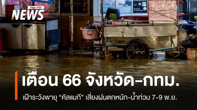 เตือน 66 จังหวัด และ กทม. เฝ้าระวังพายุ "คัลแมกี" เสี่ยงฝนตกหนัก น้ำท่วม 7-9 พ.ย.