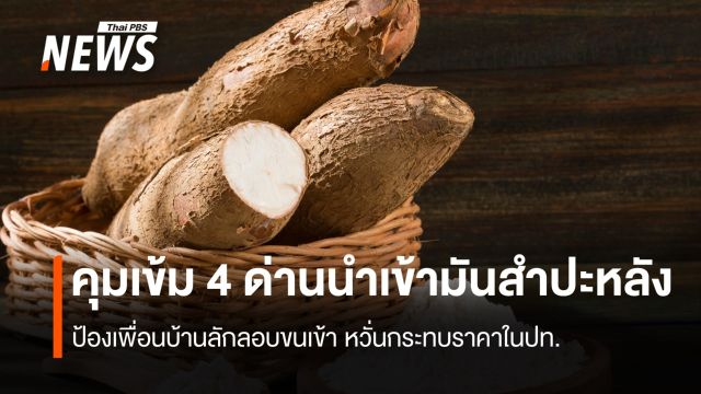 คุมเข้ม 4 ด่านนำเข้ามันสำปะหลัง ป้องเพื่อนบ้านลักลอบ กระทบราคาประเทศ
