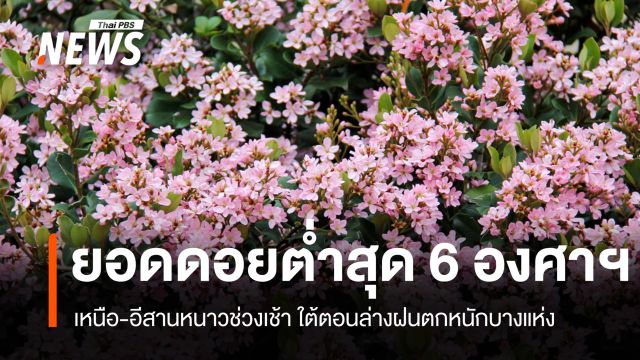 สภาพอากาศวันนี้ ภาคเหนือ-อีสานหนาวช่วงเช้า ยอดดอยต่ำสุด 6 องศาฯ