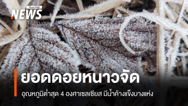 สภาพอากาศวันนี้ ยอดดอยหนาวจัด ต่ำสุด 4 องศาฯ มีน้ำค้างแข็งบางแห่ง