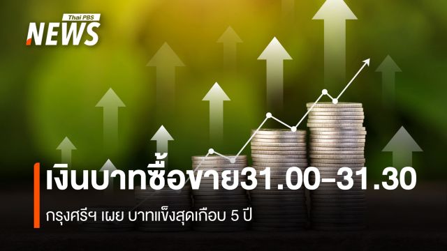 เงินบาทซื้อขาย31.00-31.30  กรุงศรีฯ เผย บาทแข็งสุดเกือบ 5 ปี