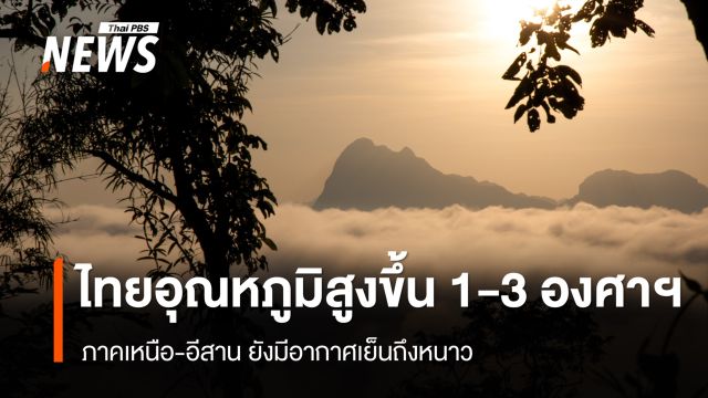 สภาพอากาศวันนี้ ไทยอุณหภูมิสูงขึ้น 1-3 องศาฯ
