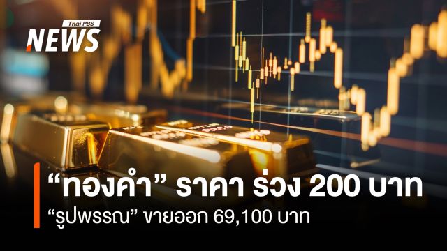 “ทองคำ” ราคา ร่วง 200 บาท   “รูปพรรณ” ขายออก 69,100 บาท