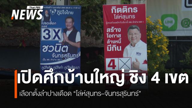 เลือกตั้งลำปางเดือด “โล่ห์สุนทร–จันทรสุรินทร์” ชิง 4 เขต วัดพลังบ้านใหญ่ปะทะคนรุ่นใหม่