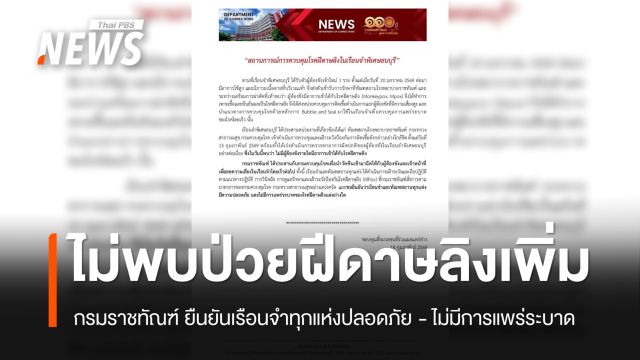 "กรมราชทัณฑ์" เผยไม่มีผู้ต้องขังป่วยฝีดาษลิงเพิ่ม ยืนยันเรือนจำปลอดภัย