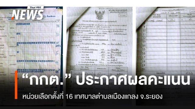 "กกต." ประกาศผลคะแนน เขตเลือกตั้งที่ 3 จ.ระยอง