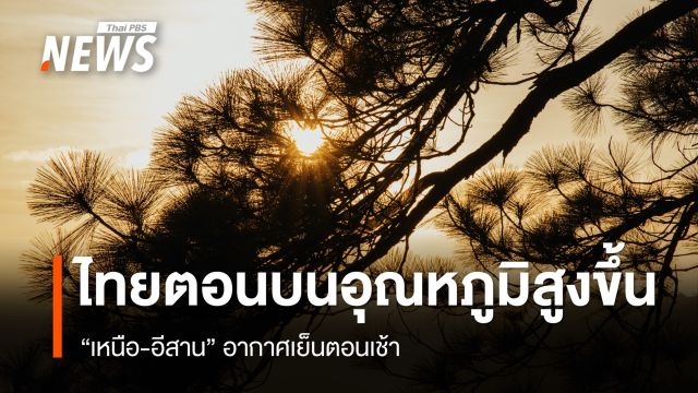 สภาพอากาศวันนี้ ไทยตอนบนอุณหภูมิสูงขึ้น เหนือ-อีสานอากาศเย็นตอนเช้า