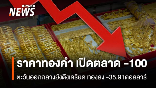 ราคาทองคำ เปิดตลาด - 100  ตะวันออกกลางยังตึงเครียด ทองลง -35.91ดอลลาร์