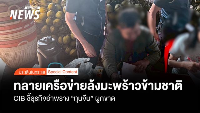 ทลายเครือข่ายล้งมะพร้าวข้ามชาติ CIB ชี้ธุรกิจอำพราง "ทุนจีน" ผูกขาด ต้นเหตุทำราคาตกต่ำ