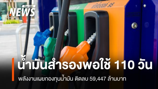 ไทยมีน้ำมันสำรองพอใช้ 110 วัน - กองทุนน้ำมัน ติดลบ 59,447 ล้านบาท