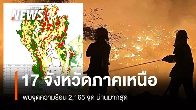 17 จังหวัดภาคเหนือ พบจุดความร้อน 2,165 จุด น่านมากสุด