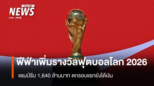 ฟีฟ่าเพิ่มรางวัล ฟุตบอลโลก 2026 แชมป์รับ 1,640 ล้านบาท ตกรอบแรกยังได้เงิน