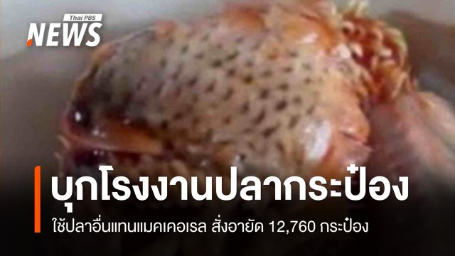 อย.บุกตรวจโรงงานปลากระป๋องใช้ปลาอื่นแทนแมคเคอเรล ยึด 12,760 กระป๋อง