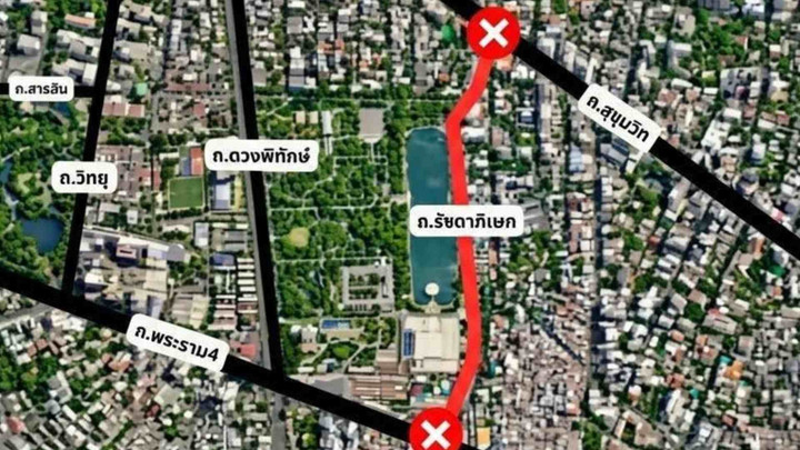 แนะเส้นทางเลี่ยงถนนรัชดาฯ ขสมก.ปรับทางเดินรถช่วงพระราม 4-แยกอโศกฯ